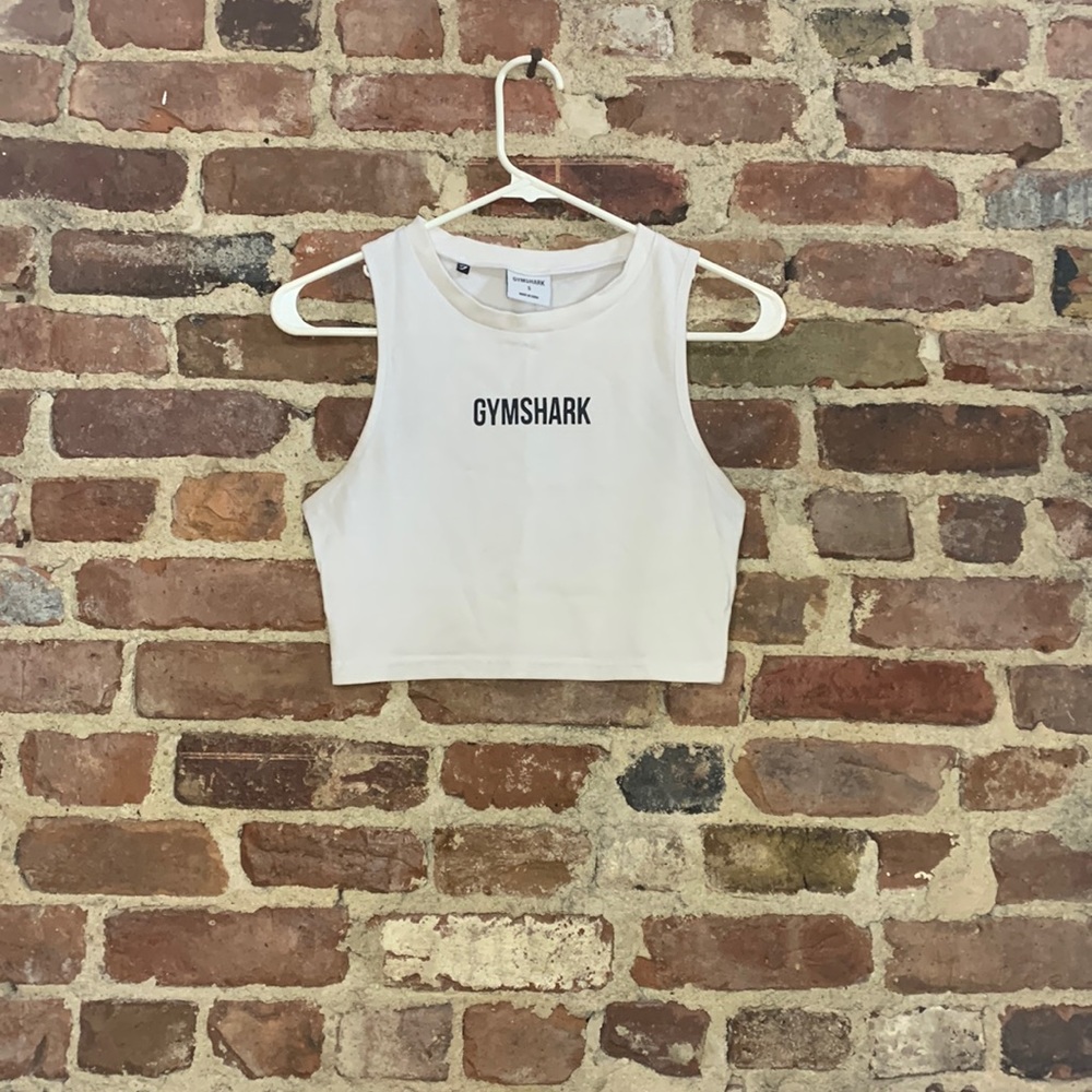 Gymshark White Cropped Tank